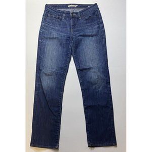 Levis Stretchy 712 Jean Women 27 Slim Mid Rise Blue Dark Wash Denim